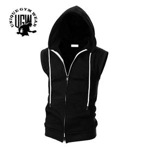 High Quality Gym Wear <b>Sleeveless</b> <b>Hoodie</b> Custom Pullover Fleece Quick Dry Breathable Eco-Friendly Cotton <b>Men's</b> Sweatshirts - Product Image 4