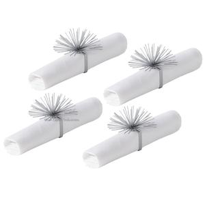 Nouveaux ronds de serviette décoratifs en fil d'argent en métal pour le dîner de table décor de mariage porte-serviettes fait main - Product Image 1