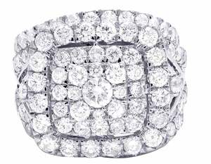 925 Sterling Silver Iced Out Unique Style Round Moissanite Diamond Designer <b>Statement</b> Wedding <b>Ring</b> <b>for</b> <b>Women</b> - Product Image 5