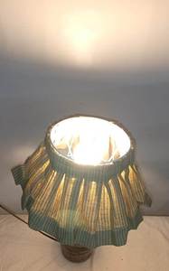 Pantalla de luz de cuchillo Vintage, pantalla plisada, falda ikat, tela impresa para lámpara de mesa interior, accesorios de iluminación, cubierta - Product Image 6