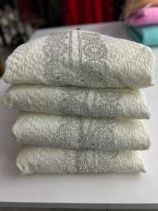 Nouveau concepteur doux Georgette broderie travail Kurti ensemble lourd soie pantalon doux broderie Dupatta-Dhwaja exportation inde Pakistan - Product Image 5