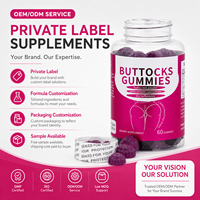 Bonbons Gommeux Premium pour l'Amélioration des Fesses, Courbes Attrayantes, Lifting Efficace des Fesses, Agrandissement des Hanches, Récupération Post-Liposuccion, Vitamines BBL pour Femmes, 60 Unités