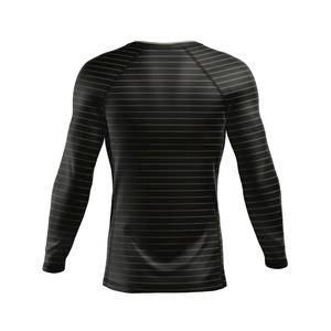 Rashguard pour homme à manches courtes, respirant, UPF50+, séchage rapide, antibactérien, 100% polyester, 220g, noir et or - Product Image 2