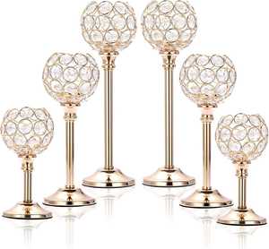 Juego de Portavelas de Cristal y Metal para Bodas, Decoración de Centro de Mesa para Banquetes, Eventos, Hoteles, Fiestas, Exhibidores, Artículos de Decoración - Product Image 3