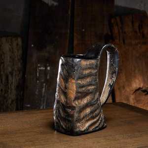 Mug en corne naturelle de qualité supérieure, style Viking, pour café, hydromel, fêtes médiévales et bar à domicile, objet décoratif - Product Image 2