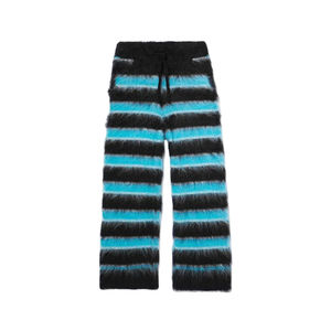 Pantalon de survêtement personnalisé en mohair pour hommes, pantalon en tricot flou avec logo personnalisé, streetwear chaud, bas d'hiver, bouton anti-rétrécissement - Product Image 1