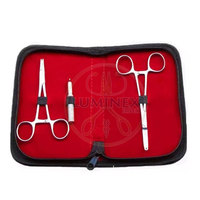 Ensemble d'outils professionnels de haute qualité en acier inoxydable pour piercing corporel avec poinçon dermique et pochette à forceps incluse, garantie 1 an