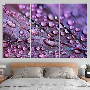 Œuvre d'art sur toile imprimée moderne : design élégant en forme de goutte d'eau, lot de 3 toiles - Product Image 1