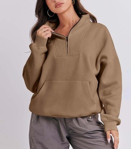 Chaqueta de Yoga para Mujer al por Mayor 2025, Manga Larga, Holgada, de Felpa, con Media Cremallera, Transpirable, Ligera, Sudadera Corta con Capucha para Otoño - Product Image 2