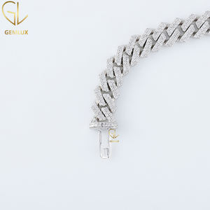 Iced Out 14K oro redondo corte brillante VVS Moissanite diamante estilo HipHop joyería de lujo Miami pulsera de cadena de eslabones cubanos - Product Image 4