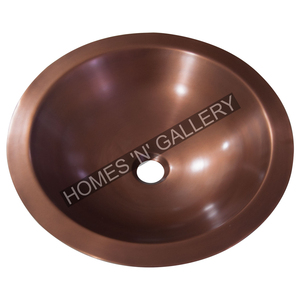 Circulaire Simple Bol Martelé Salle De Bains Cuivre Navire Évier Double Paroi avec Au-Dessus Du Comptoir Caractéristiques D'installation Robinet - Product Image 1