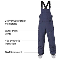 Combinaison de ski imperméable de haute qualité pour homme, couleur beige, synthétique, isolée, avec fermeture éclair et bretelles réglables pour adultes