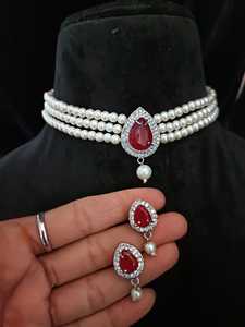 Indian Manufacturer AD CZ Trendy Bridal <b>Jewellery</b> for Marriage Long Necklace Set With Earrings for Women Charm Ready to Ship - Product Image 6