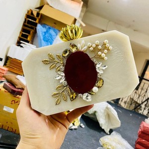 Panneau décoratif en résine pour pochette, motif hibou, technique émaillée, pour l'art et la collection - Product Image 2