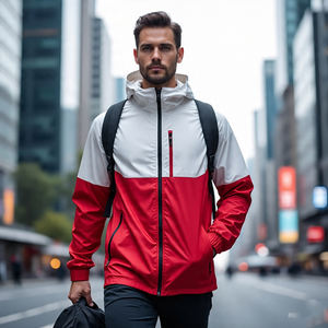 Vente en gros Vestes coupe-vent personnalisées Veste coupe-vent imperméable d'extérieur pour hommes Veste de pluie légère en nylon pour hommes - Product Image 5