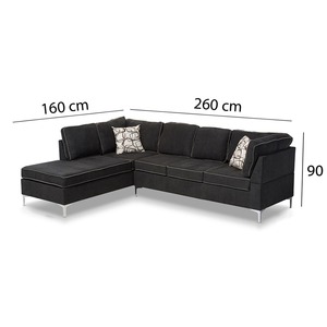 SFL68015 L-Shaped Corner <b>Sofa</b> Upholstered Home Furniture for Living Rooms & Apartments Fabric with Chenille <b>Cover</b> Sponge Filling - Product Image 2