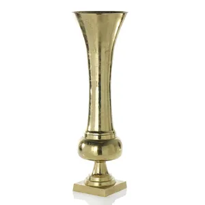 Luxe Voetstuk Vazen Gouden Antieke Decoratieve Nordic Floor Vazen Bruiloft Minimalistische Centerpieces Metalen Bloem Vaas Urn