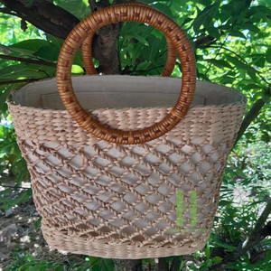 Sac fourre-tout Boho tendance tendance sac en jacinthe d'eau sac à main en paille tissée sac de plage d'été de HNH Craft Vietnam - Product Image 6
