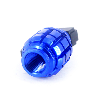 Tapa de válvula con forma de <span class=keywords><strong>Granada</strong></span> de Metal rojo, azul y blanco, accesorio Industrial novedoso, válvula de sellado de aire para piezas de automóviles, protección para coche y motocicleta - Product Image 4