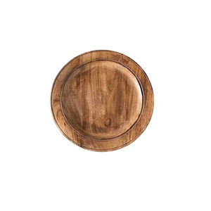 Assiettes de présentation rondes en bois d'acacia avec bords cousus, style vintage, pour une décoration de table rustique et élégante, adaptées à toutes les configurations de table. - Product Image 3