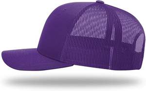 Casquettes de camionneur personnalisées pour adultes, couleur violette, dos en maille, casquettes de camionneur, chapeaux en toile, 100% polyester, couvre-chef sportif, vente en gros - Product Image 4