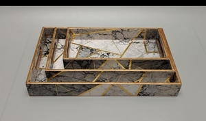 Bandejas impresas de madera MDF natural de alta calidad 2 juegos de bandejas de servicio para cafeterías y cafeterías Brunch disponibles en cantidad a granel - Product Image 3