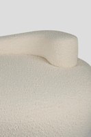 Lit de repos moderne avec cadre en teck massif, pieds en bois naturel recouverts de tissu, pour usage intérieur/extérieur, hôtel et salon