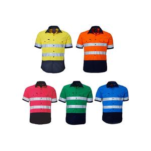 เสื้อทำงานแขนสั้นผ้าฝ้าย 100% - เสื้อสะท้อนแสงสีส้มพร้อมโลโก้สั่งทำ - Product Image 5