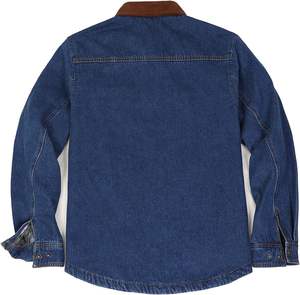 Veste en jean pour homme, veste de camionneur extensible décontractée et déchirée, coupe ajustée, manteau en jean décontracté classique - Product Image 4
