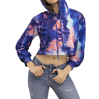 Crop tops pour femmes, design de logo personnalisé, écologiques, coupe ample, décontractés, sublimation, avec capuche au dos