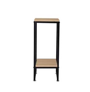 Table d'appoint en bois minimaliste faite à la main avec meubles de salon en métal noir New Look fournitures décoratives - Product Image 5