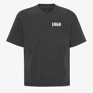 Camiseta vintage lavada con ácido con logotipo personalizado, Camiseta extragrande de algodón 100% de peso pesado desgastado para hombre - Product Image 4