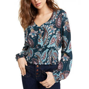 Top in chiffon blu navy per bambini Gypsies & Moondust, taglia piccola, design smock brillante primavera/estate - Product Image 1