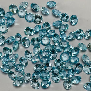 พลอยบลูโทแพซธรรมชาติ 9 มม. ทรงกลม เจียระไนแบบลูเป้ คุณภาพเกรด AAA พร้อมความเงางามระดับ AAA และสีสวยงาม เหมาะสำหรับการขัดและเจียระไนอย่างสมบูรณ์แบบ - Product Image 2