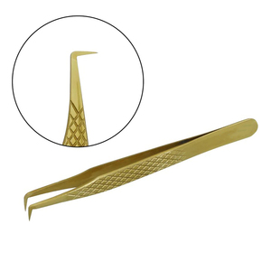 90 Degree Gold Extension <b>Tweezers</b> Set, Stainless Steel Professional Eyelash Extension <b>Tweezers</b> for Volume, Isolation and Classic - Product Image 3
