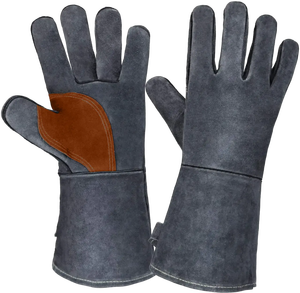 Gants de soudage robustes en cuir de vache de haute qualité Gants de travail de sécurité à l'arc de protection Coton certifié CE Fabriqué au Pakistan - Product Image 5