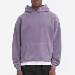 Sweat à capuche zippé oversize délavé à l'acide avec logo personnalisé pour hommes Pull d'hiver lourd à épaules tombantes Livraison DDP - Product Image 1