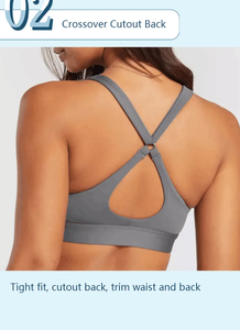 Vente en gros de haute qualité entrecroisé dos nu dames soutien-gorge col en U grande taille rembourré dos nu Gym sport soutien-gorge pour les femmes - Product Image 3