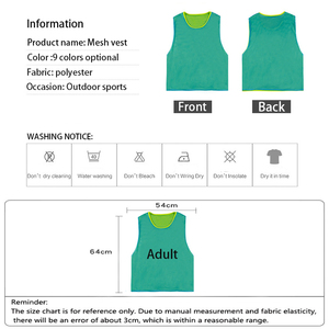 New Customizable Double Sided Sport <b>Bibs</b> 100% Polyester Mesh Breathable Lightweight Team Soccer Jerseys <b>Training</b> Vest Summer - Product Image 6