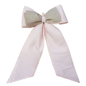 Lazo de cinta rosa a rayas para decoración de prendas - Product Image 1