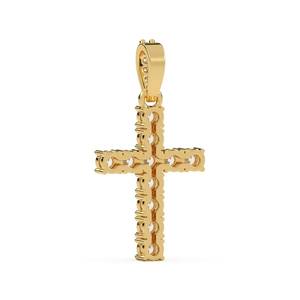 Collar con Colgante de Cruz con Incrustaciones de Diamantes Moissanite VVS1, Chapado en Oro, Estilo Hip Hop Vintage, Plata 925, Regalo - Product Image 2