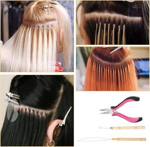 3 uds alicates de pelo de acero inoxidable juego de extensiones de cuentas alicates de extensión herramientas Micro anillo bucle Microlink cuentas Kit de herramientas Uso de salón - Product Image 2