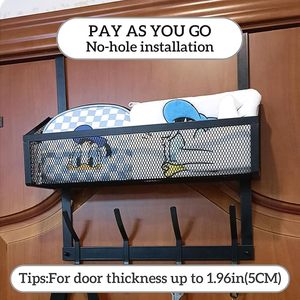 Ganchos para colgar sobre la puerta, colgador de toallas de montaje en pared, toallero para colgar, colgador de toallas para dormitorio, cocina con 2 capas, negro - Product Image 2