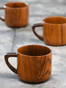 Jarra de Cerveza Clásica Ecológica de Madera de Teca Hecha a Mano con Asa, Apta para Lavavajillas, para Uso en el Hogar, Hoteles y Cafeterías - Product Image 4