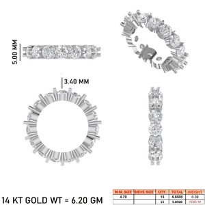 แหวนเพชรนิรันดร์ US 8, สร้อยข้อมือเพชร7นิ้ว2มม. สร้อยข้อมือเพชร7นิ้ว4มม. 2จี้ทางการแพทย์ที่กำหนดเอง - Product Image 1