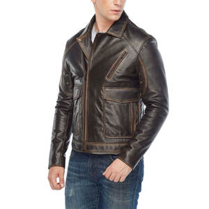 Chaqueta de Cuero para Hombre de Alta Calidad en Diferentes Colores, Servicio OEM, Chaqueta de Cuero Personalizada Más Vendida - Product Image 2