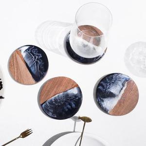 Posavasos de resina y madera de la mejor calidad, decoración del hogar, posavasos de madera para beber - Product Image 4