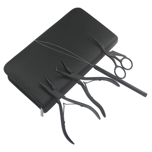 Kit de herramientas de extensión de cabello humano de nailon alto Juego de alicates de abalorios todo en uno Premium Kit de herramientas de extensión de cabello completo de acero inoxidable - Product Image 3