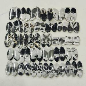 Magnifique paire de cabochons en jaspe de buffle blanc 5 paires de pierres précieuses lisses et lâches 15x30mm de long pour la fabrication de bijoux, cadeau de Noël - Product Image 1