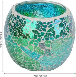 Soporte de luz de té de mosaico de vidrio de diseñador para decoración de sala de estar de lujo hermoso soporte de luz de té de mosaico hecho a mano a precio barato - Product Image 2